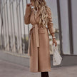 Solid color belt classic long Nizi coat coat