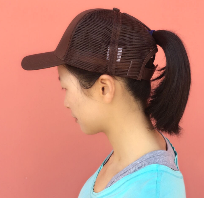 Casual Sunshade Duck Tongue Net Hat Ladies Ponytail