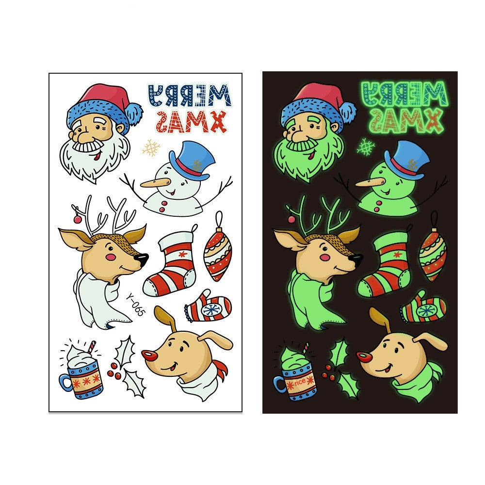 Children's Christmas Luminous Tattoo Face Pasters