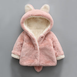 Winter popular girl's plush plush coat baby