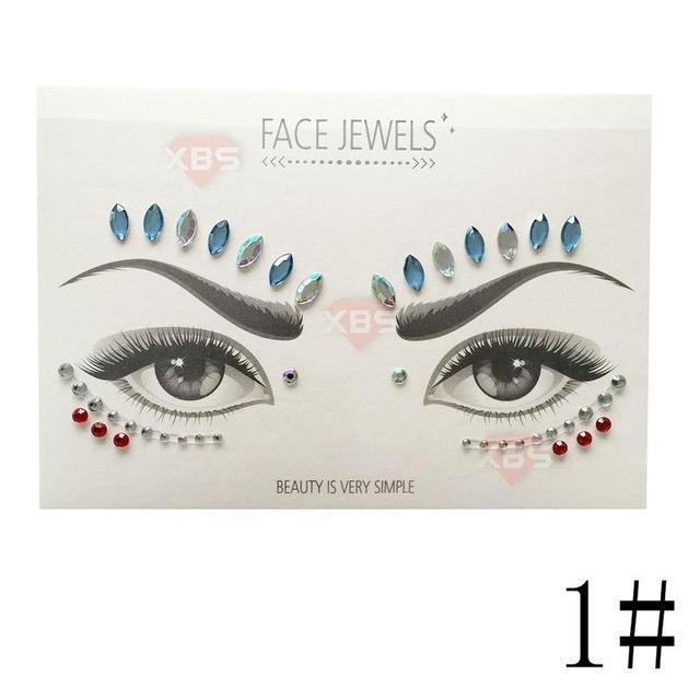 Temporary Facial Rhinestone Tattoo Stickers