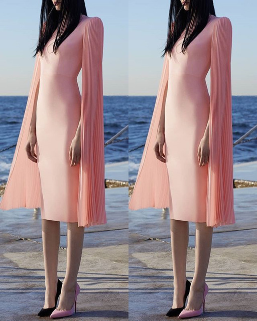 Long sleeve slim pencil skirt