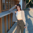 Gentle Wind Wool V-neck Knitted Cardigan Women
