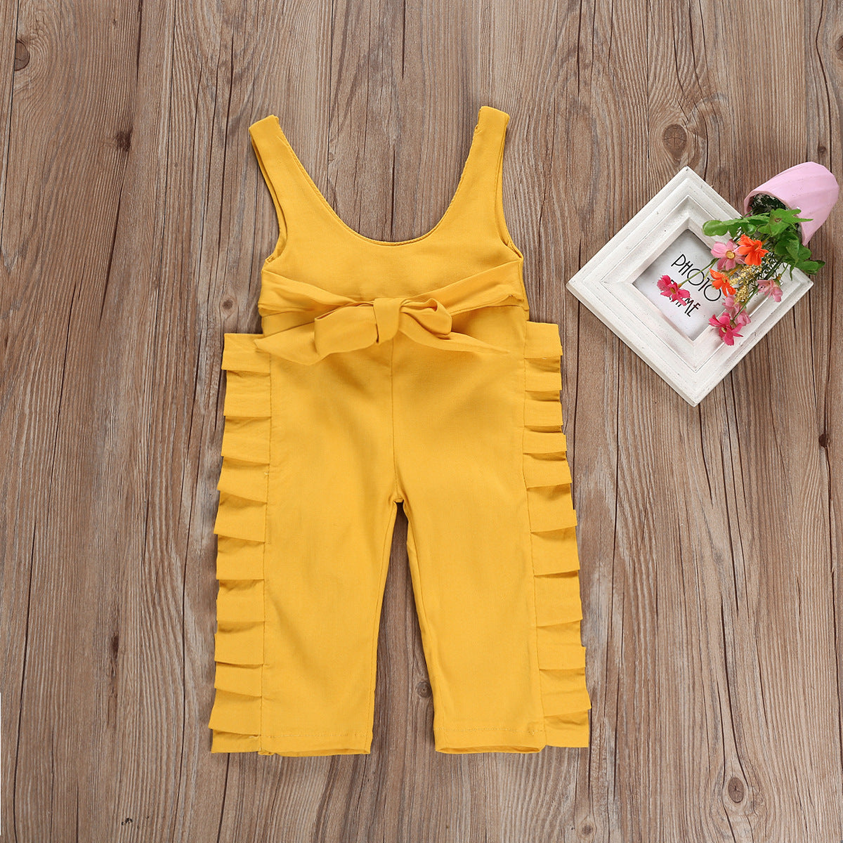 Children's clothing  yellow cotton overalls