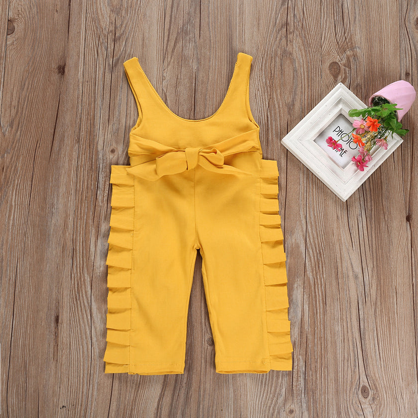 Children's clothing  yellow cotton overalls