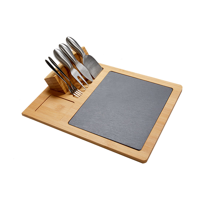 Natural bamboo slate creative western style pizza dish