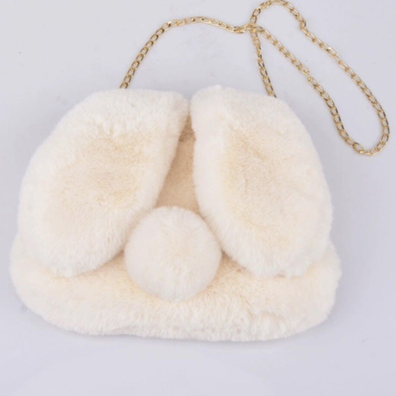 Women's Fashion Portable Rabbit-shaped Plush One-shoulder Satchel