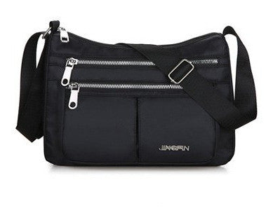 Large Capacity Shoulder Bags With Three Layers Of Zipper Design Women's Nylon Crossbody Bag Outdoor Shopping Mummy Messenger Bag