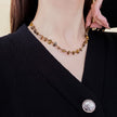 European And American Retro Natural Tigereye Beaded Necklace For Women
