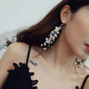 Exaggerated White Tassel Earrings Female Long