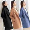 Double-breasted double-faced cashmere coat