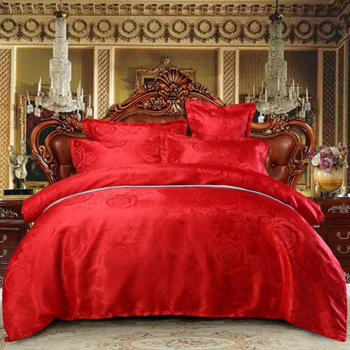 Four-Piece Cotton Satin Jacquard Quilt Cover Bedding