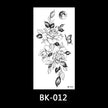 Black and white sketch flower tattoo stickers