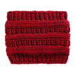 Women Headwrap Ponytail Beanies Hat Winter Warm Ear Warmer Head Wrap Casual Crochet Turban Hats Female Soft Knit Woolen Caps