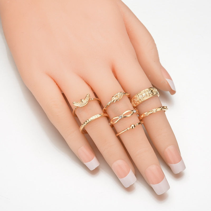 fashion ring set 12-piece ring set diamond ring ring joint ring female ring