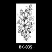 Black and white sketch flower tattoo stickers