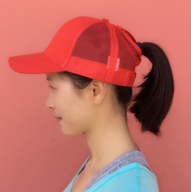 Casual Sunshade Duck Tongue Net Hat Ladies Ponytail