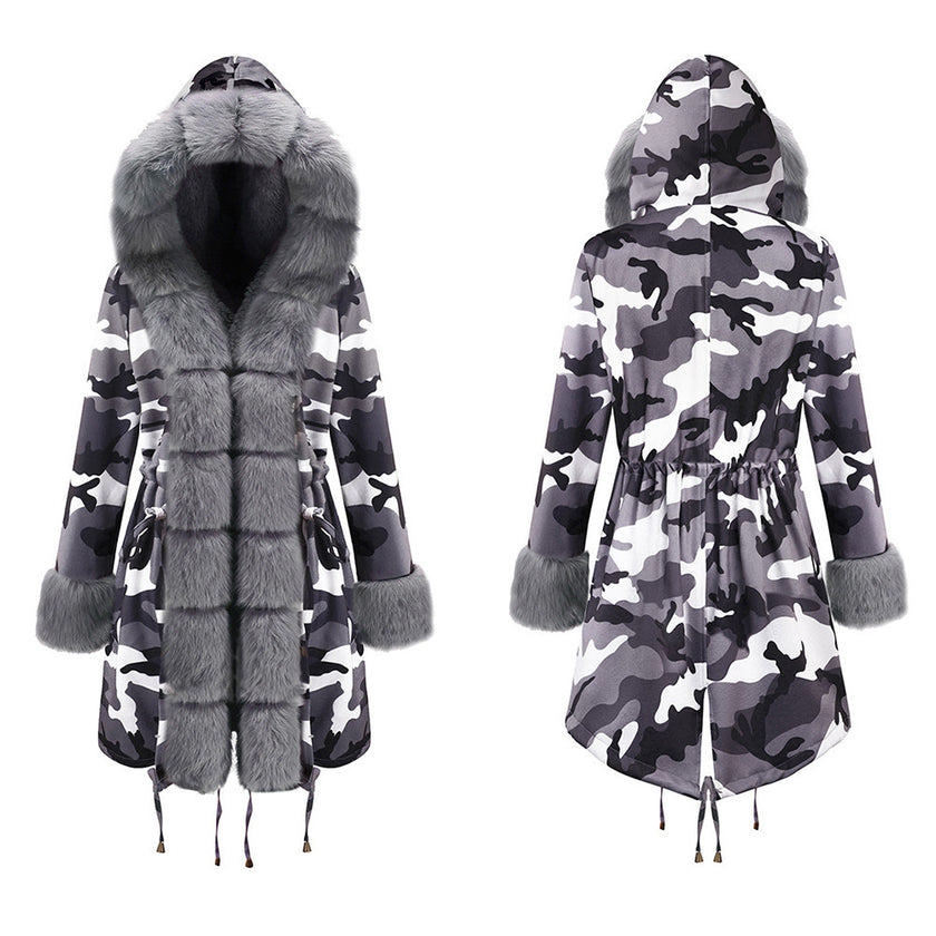 European and American women's long cotton coat