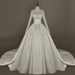 Women's Simple Mori Style Wedding Dress Long Sleeve Lace Dress