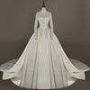 Women's Simple Mori Style Wedding Dress Long Sleeve Lace Dress