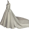 Women's Simple Mori Style Wedding Dress Long Sleeve Lace Dress