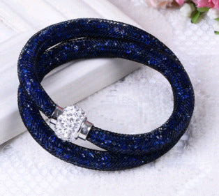 Mesh crystal bracelet