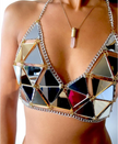 Acrylic Sandy Beach Tops Gold Silver Spaghetti Strap Sexy Chic Backless Solid Top Club