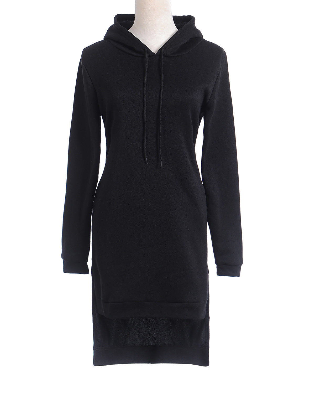 fashion irregular hooded long-sleeved dress sweater