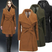 Slim long woolen coat