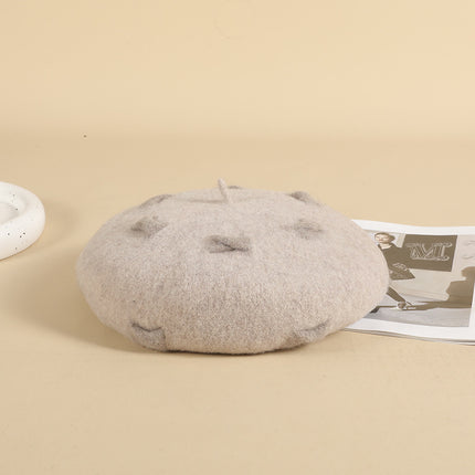 Wool Cap Children's Warm Painter Bow Beret