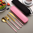 Kitchen Accessories Camping Travel Sets Gold Knife Fork Spoon Portable Cutlery Sets with case