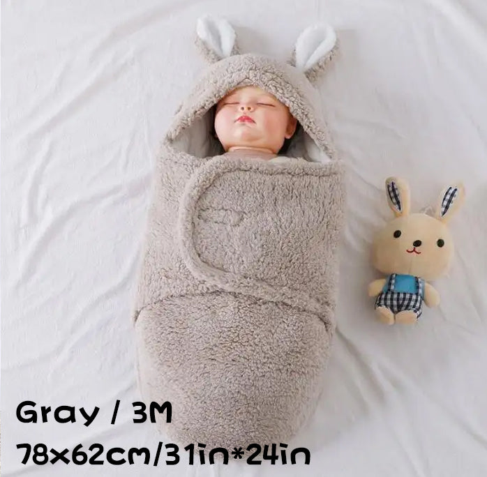 Super Soft Baby Sleeping Bag Fluffy Fleece Newborn Blanket Swaddle Blankets, Unisex Baby Wrap For Newborn Baby