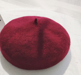 Beret women's autumn and winter warm solid color buds  hat tide