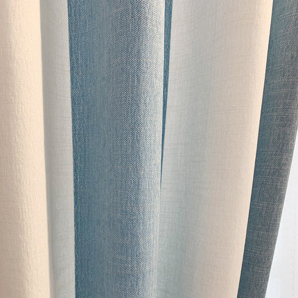 Simple Light Luxury Children's Room Cloud Yarn Blue And White Striped Cloth Chenille Curtain