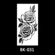 Black and white sketch flower tattoo stickers