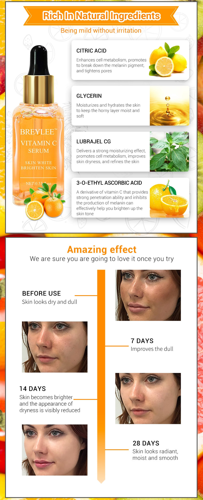 Vitamin C Whitening Serum Brighten Skin Face
