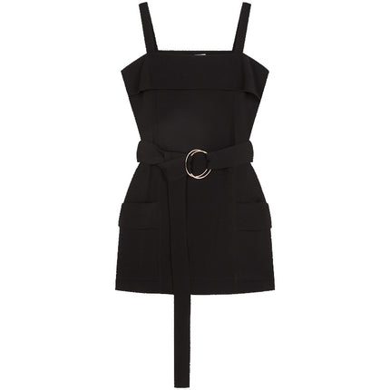 Backless Sleeveless Slim Short Skirt Black Dress Dress