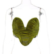 Women's New Style Pleated Sexy Heart-shaped Chest-wrapped Camisole