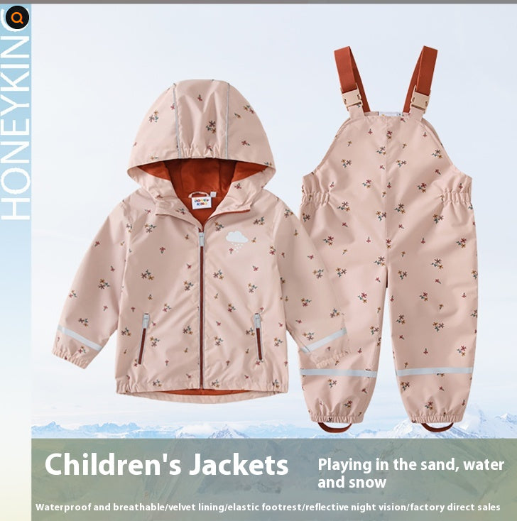 Children's Suit Coat Top Shell Jacket Jacket Outdoor Raincoat Rain Pants