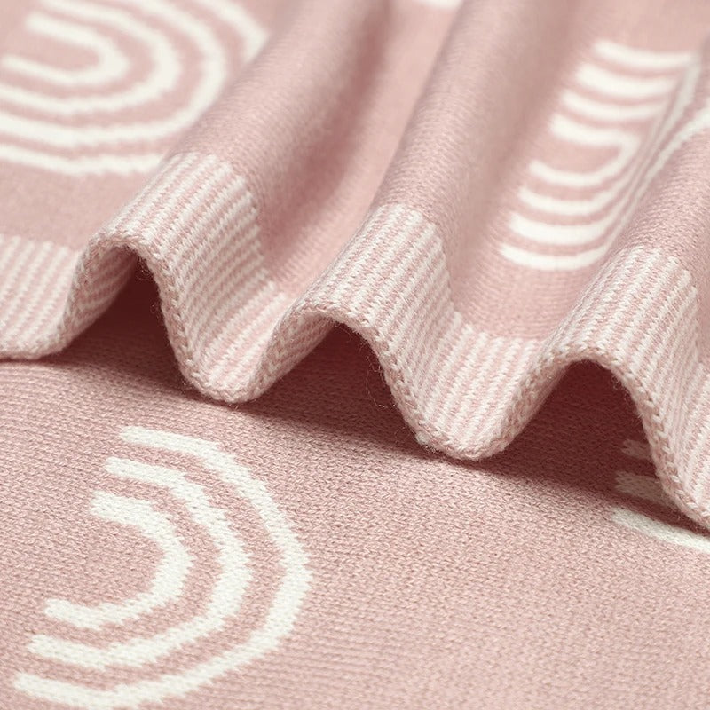 Baby Knitted Rainbow Hug Blanket Comforter