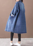 Fashionable Versatile Slimming Denim Shirt Dress Elegant Hong Kong Style Vintage Single-breasted Coat