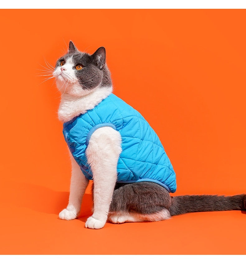 Polar Fleece Winter Warm Breasted Vest Cat Pet Clothes