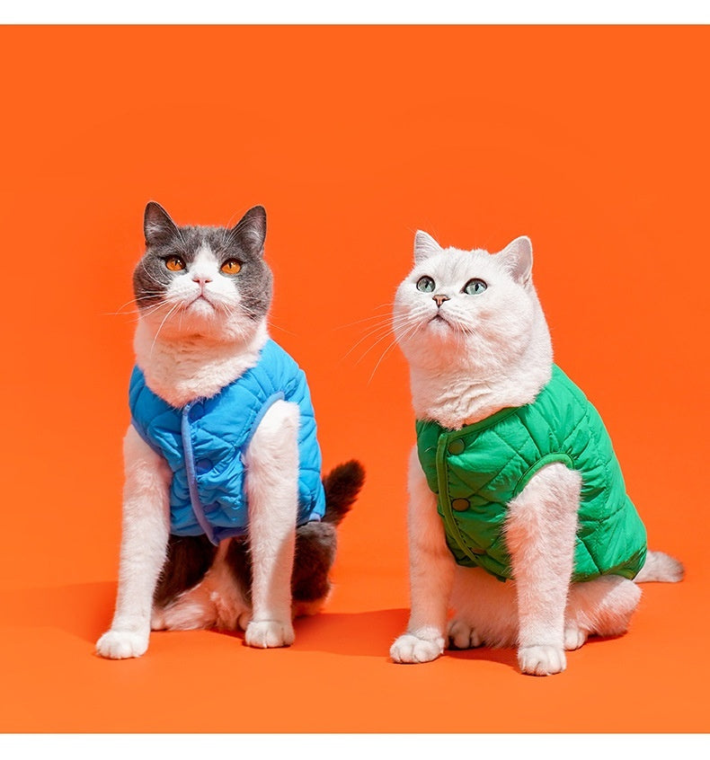 Polar Fleece Winter Warm Breasted Vest Cat Pet Clothes