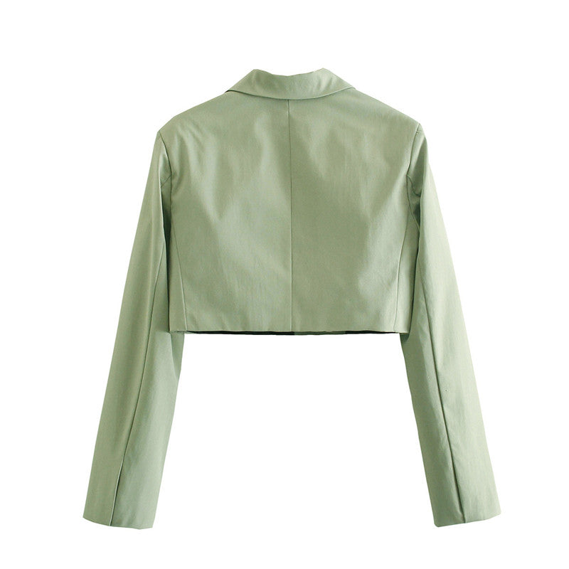 European And American Style Lapel One-button Blazer, High Waist Wrap