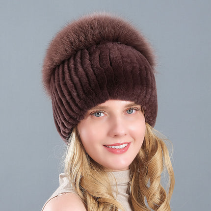Korean Style Knitted Earmuffs Straw Hat Women