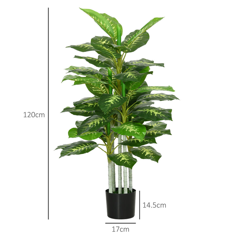 Artificial Evergreen Tree Fake Decorative Plant In Nursery Pot For Indoor Decor, 120cm