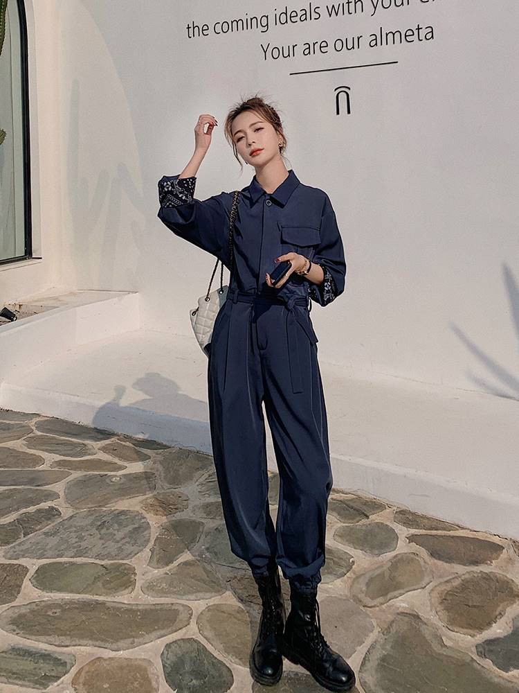 Work Clothes Jumpsuit Women's Fashion Western Style Drape Suit