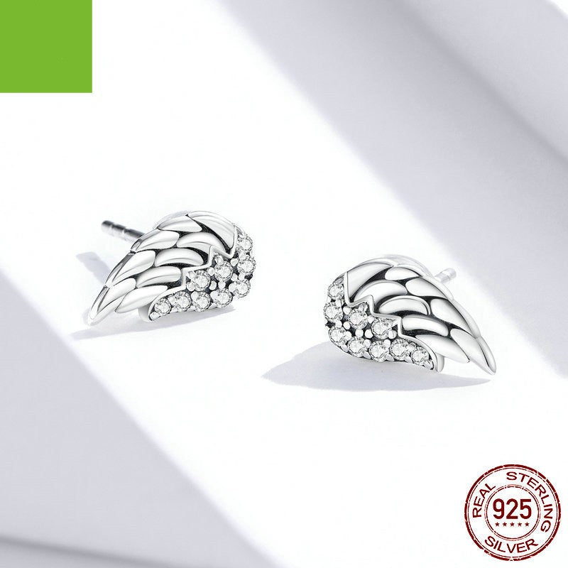 S925 Sterling Silver Wings Earrings Hypoallergenic