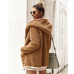 Hooded fur coat