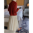 Vintage Short Wool Knitted Cashmere Cardigan For Women